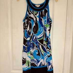 Vibrant Swirl Pattern Sleeveless Dress